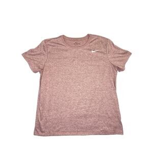 Nike Dri-FIT Shirt Womens Red Heather Athletic Running Training Lightweight Tee